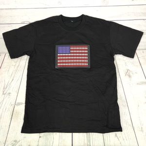 American Flag LED Sound Activated Light Up Shirt